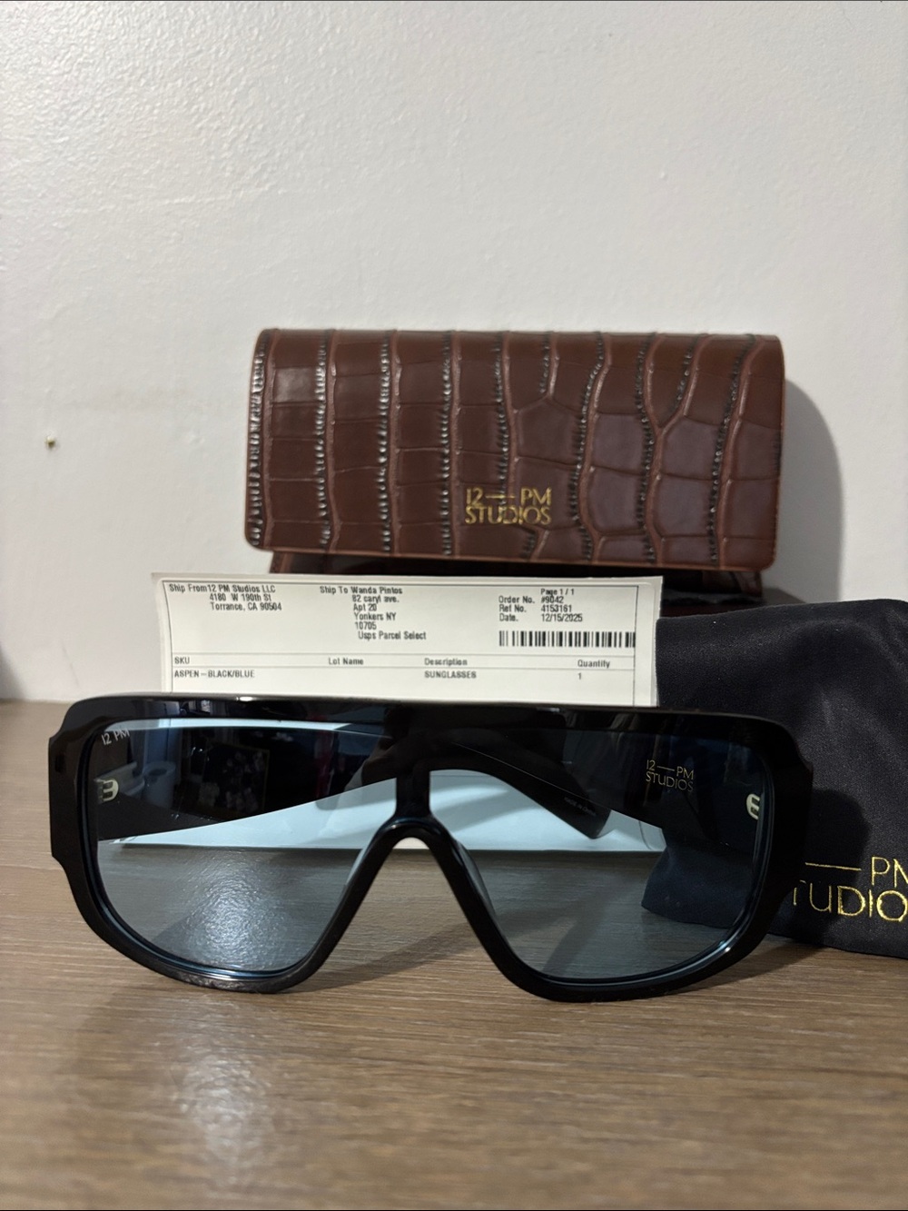 Men’s Black Shield Sunglasses